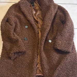 Forever 21 Brown Faux-Leather Lined Jacket